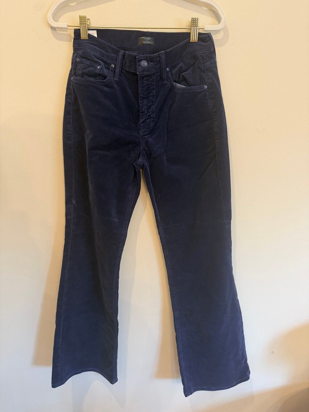 Mother The Bookie Flood Corduroy Pants Twilight Blue Size 25 Bootcut USA